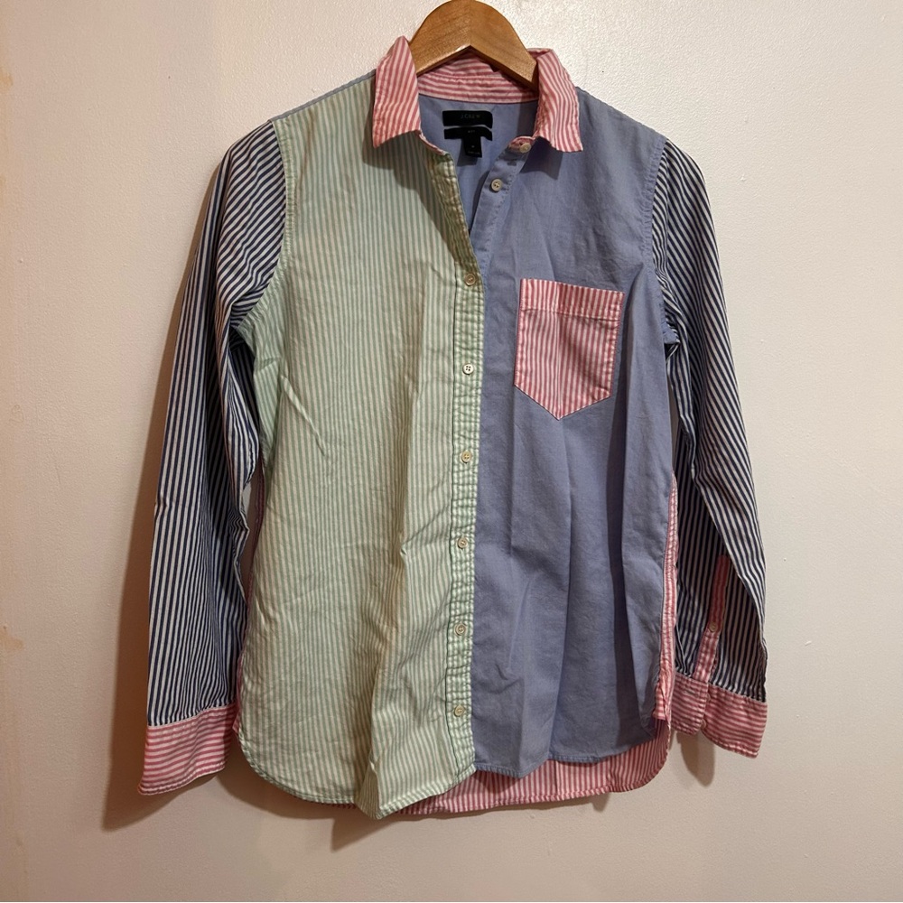 Jcrew multi colored stripe button down - image 1
